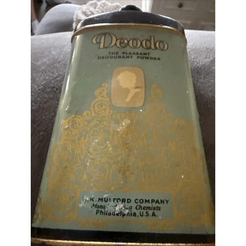 1940s Vintage Deodo Powder TIN The Pleasant‎ Deodorant Mulford Co. Philadelphia